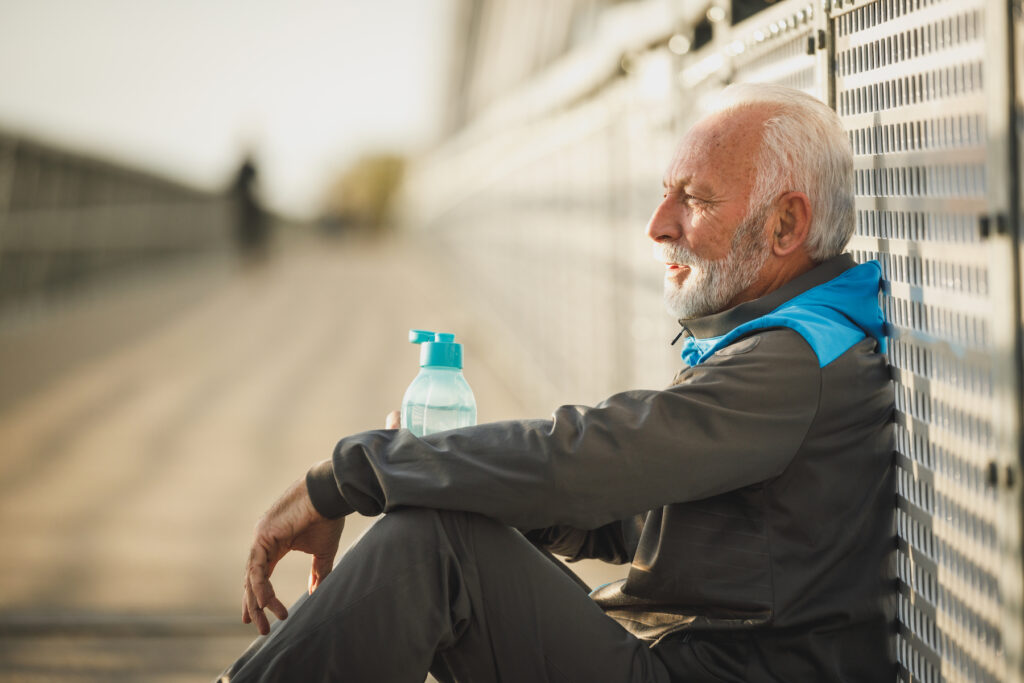 Man resting after physical activity vs. exercise