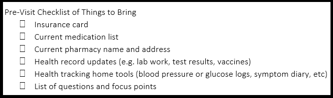 Doctor Visit Checklist