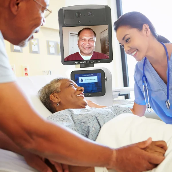 Dr. Darrell J. Solet, a cardiologist in Morgan City, LA, performing a telecardiology appointment